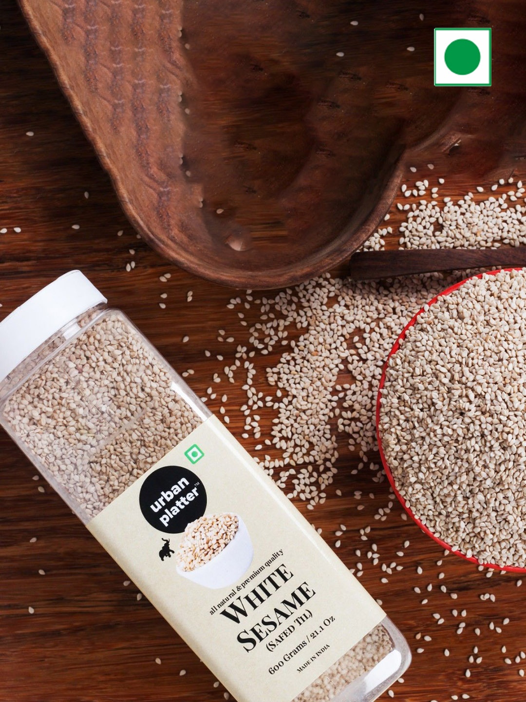 

URBAN PLATTER White Sesame (Safed Til) Seeds- 600g, Cream