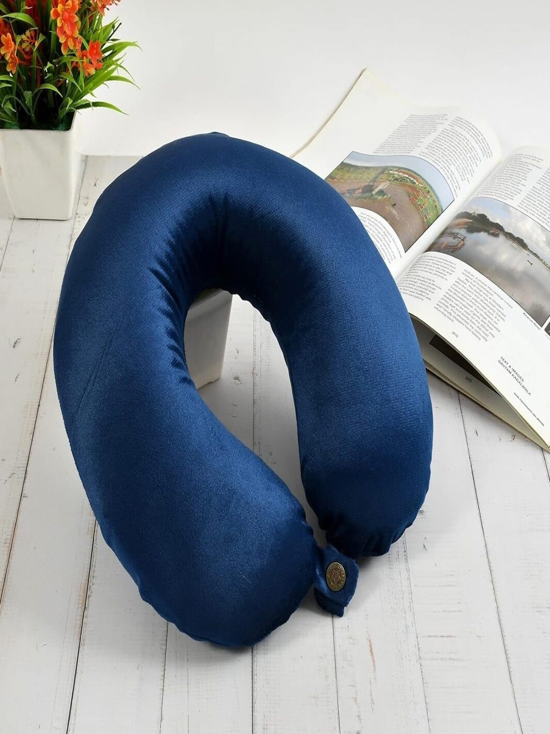 

CASA-NEST Navy Blue Cotton Travel Pillow