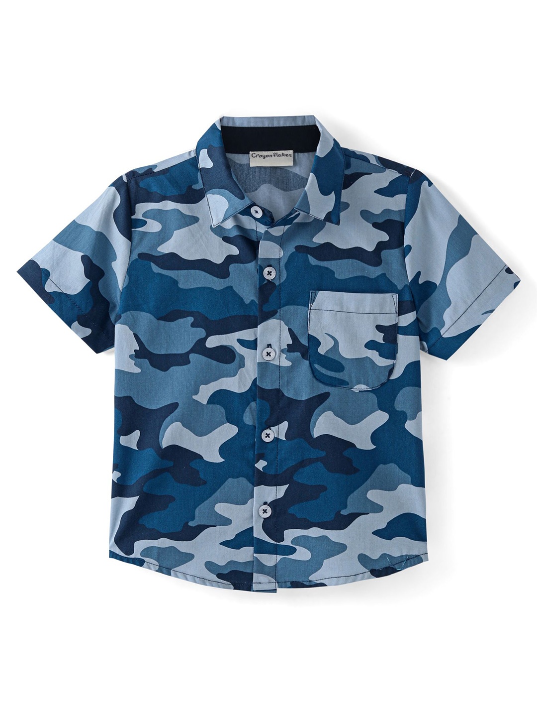 

CrayonFlakes Boys Opaque Printed Casual Shirt, Blue