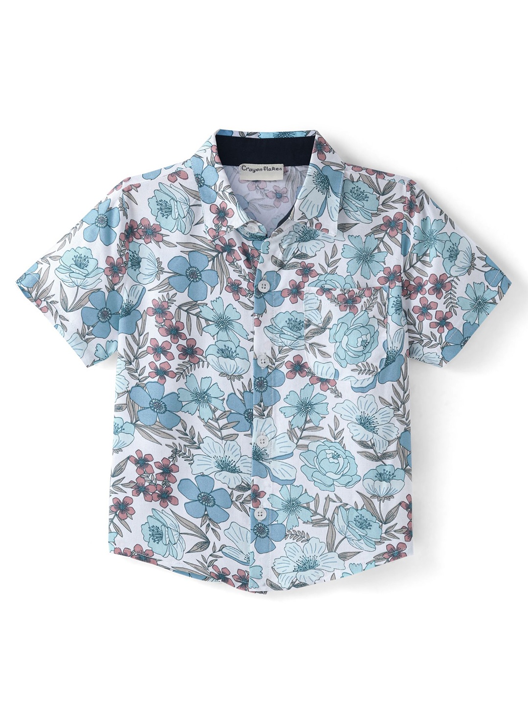 

CrayonFlakes Boys Floral Opaque Printed Casual Shirt, Off white