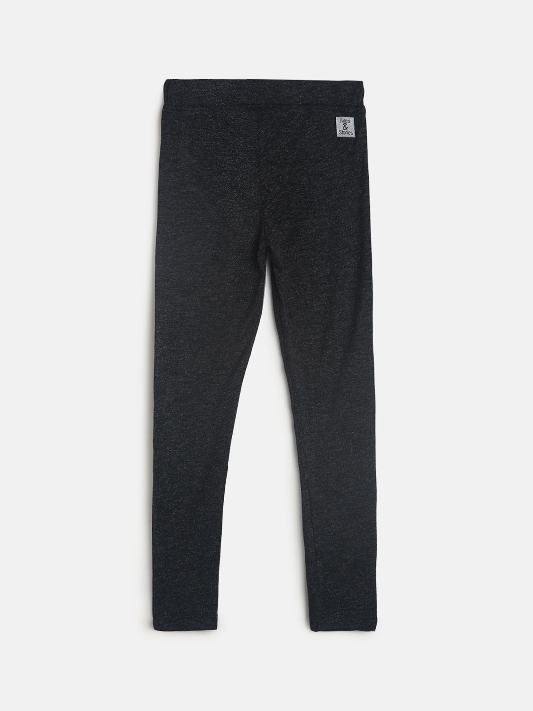 

TALES & STORIES Girls Cotton Ankle-Length Leggings, Black