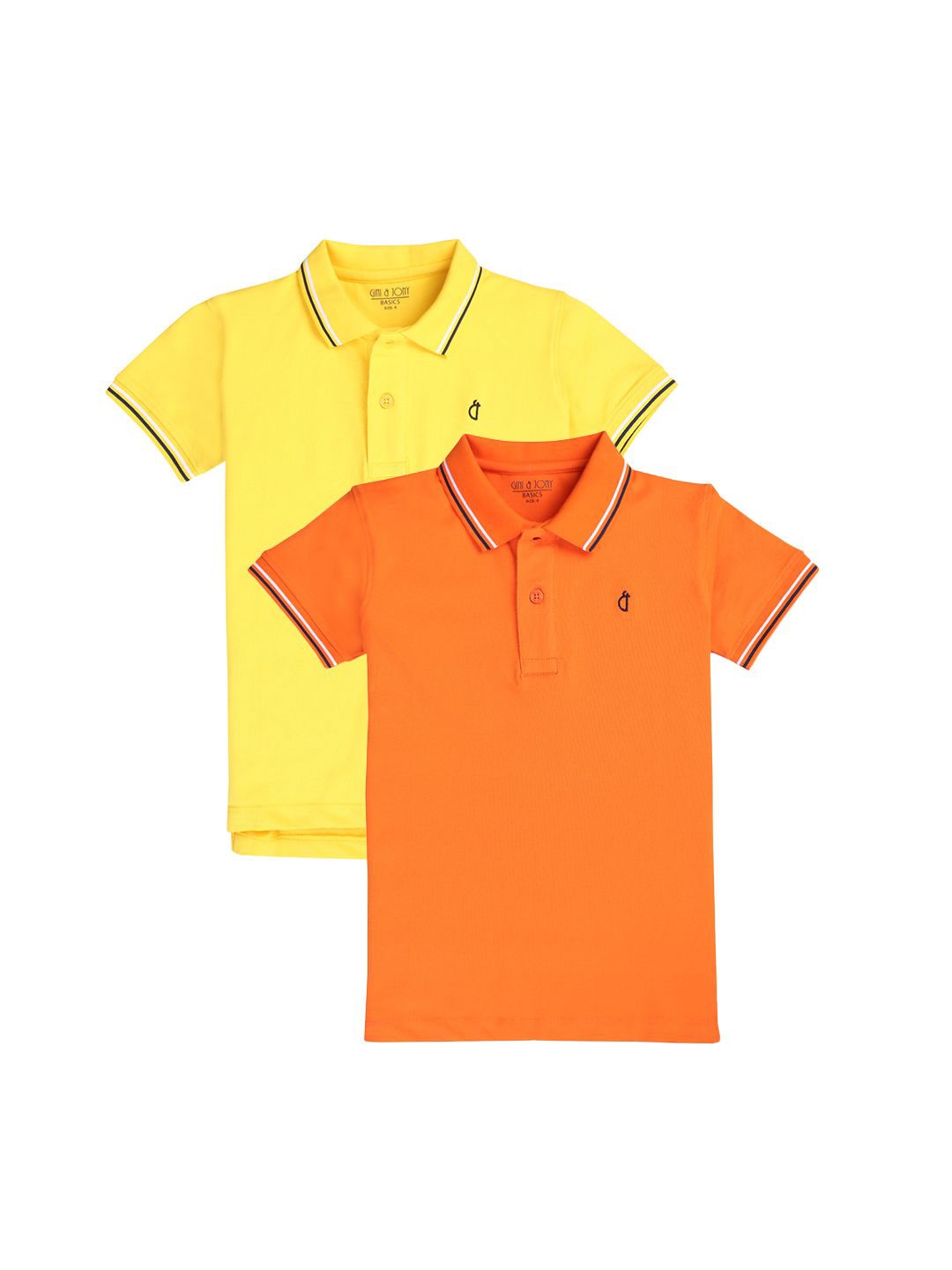 

Gini and Jony Boys Pack Of 2 Polo Collar Solid T-shirts, Yellow