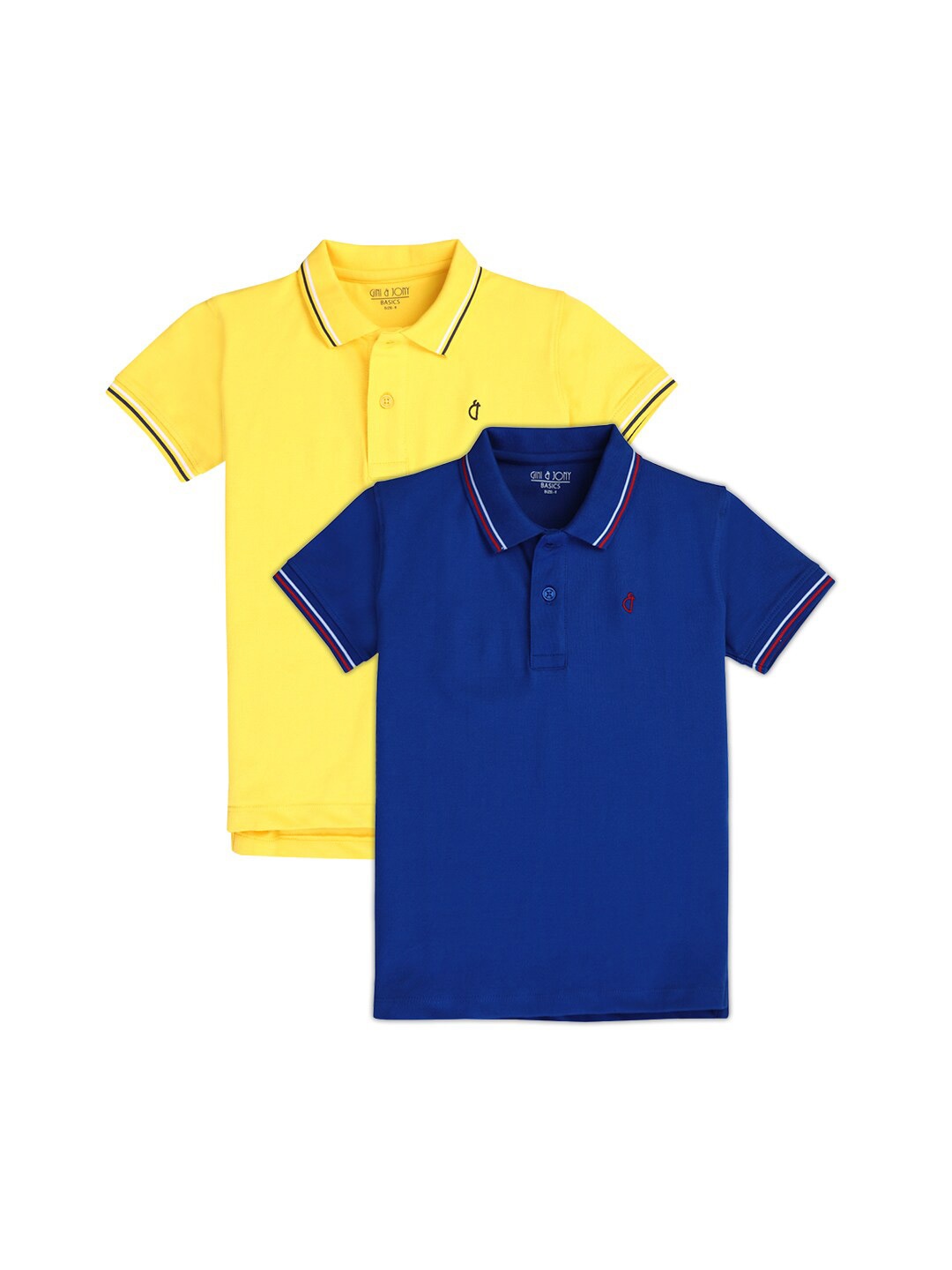 

Gini and Jony Boys Pack Of 2 Polo Collar Solid T-shirts, Yellow