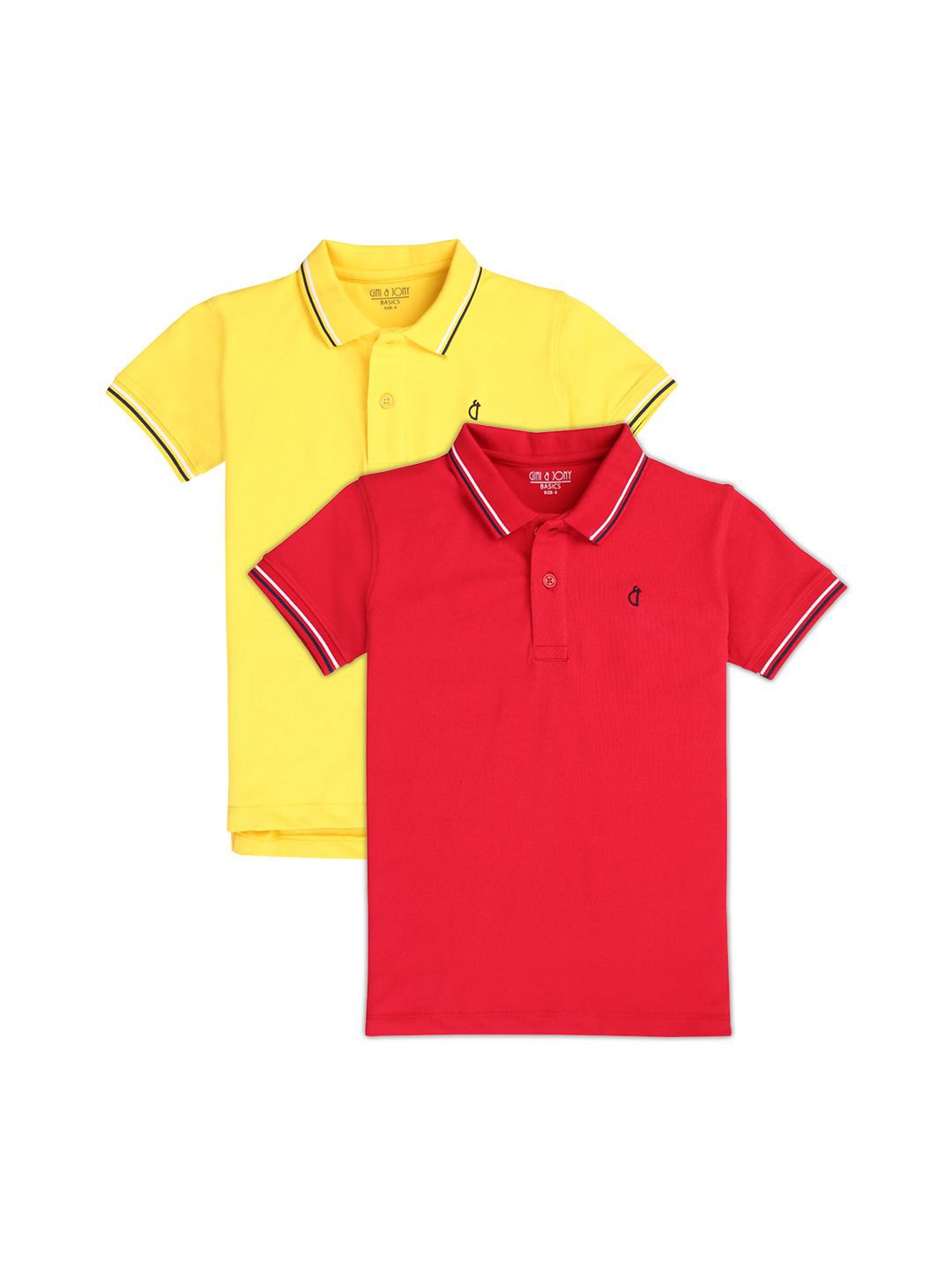 

Gini and Jony Boys Pack Of 2 Polo Collar Solid T-shirts, Yellow