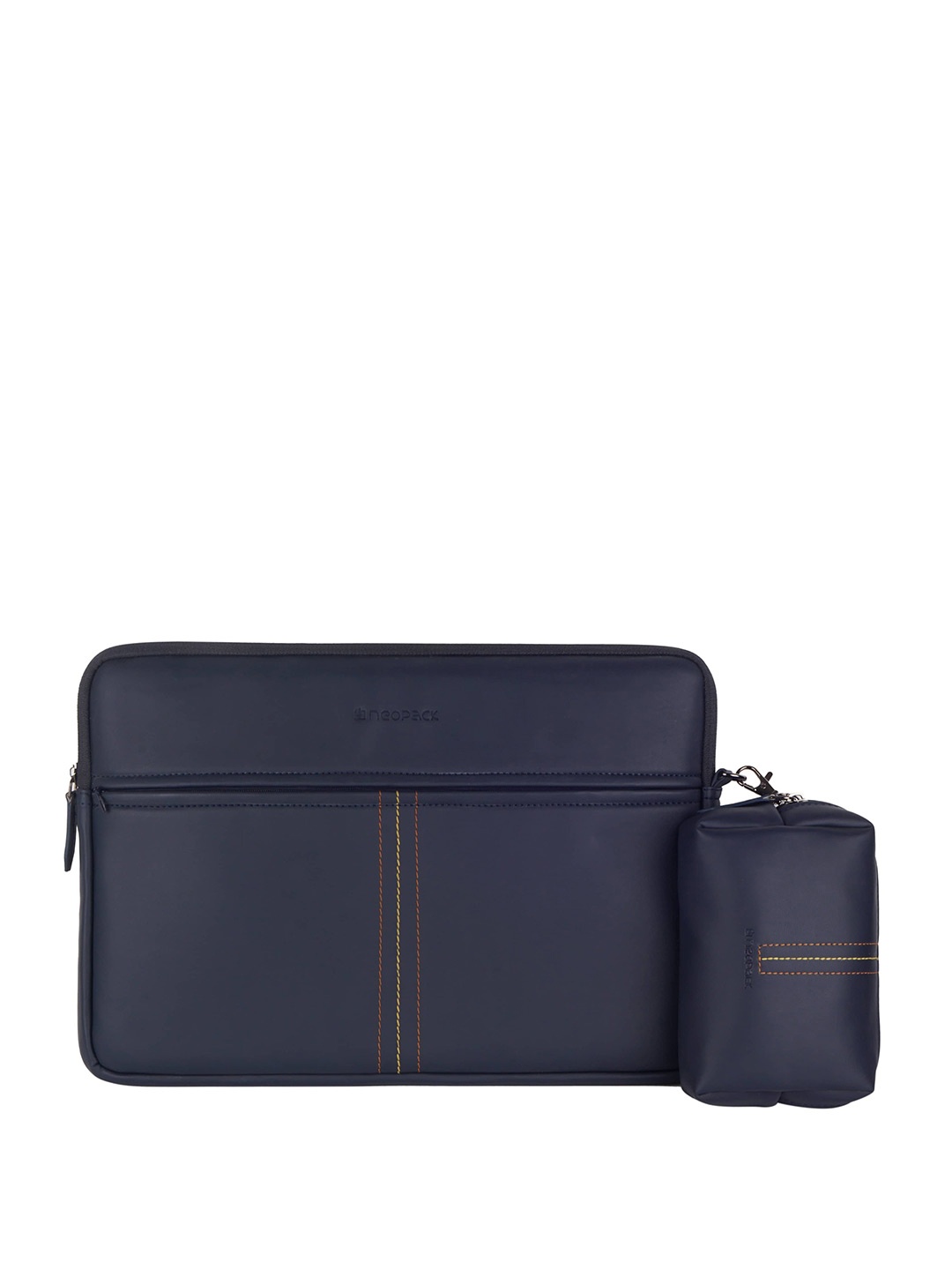 

NEOPACK Unisex PU Laptop Sleeve with Pouch, Blue