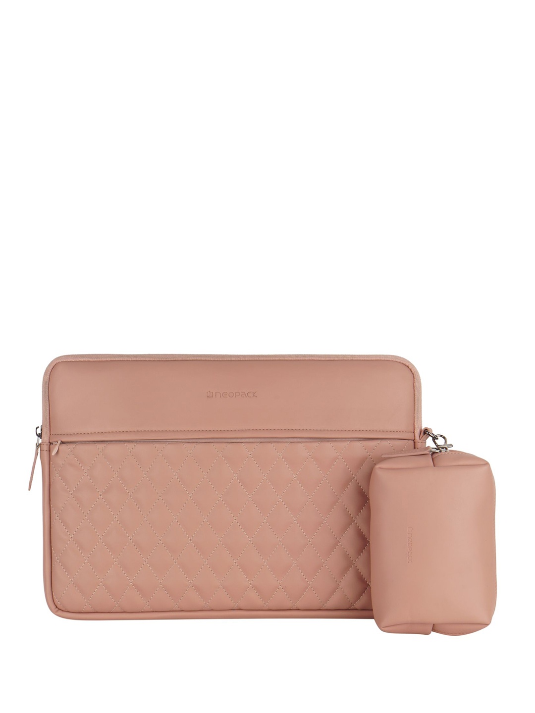 

NEOPACK Unisex Checked PU Laptop Sleeve, Pink