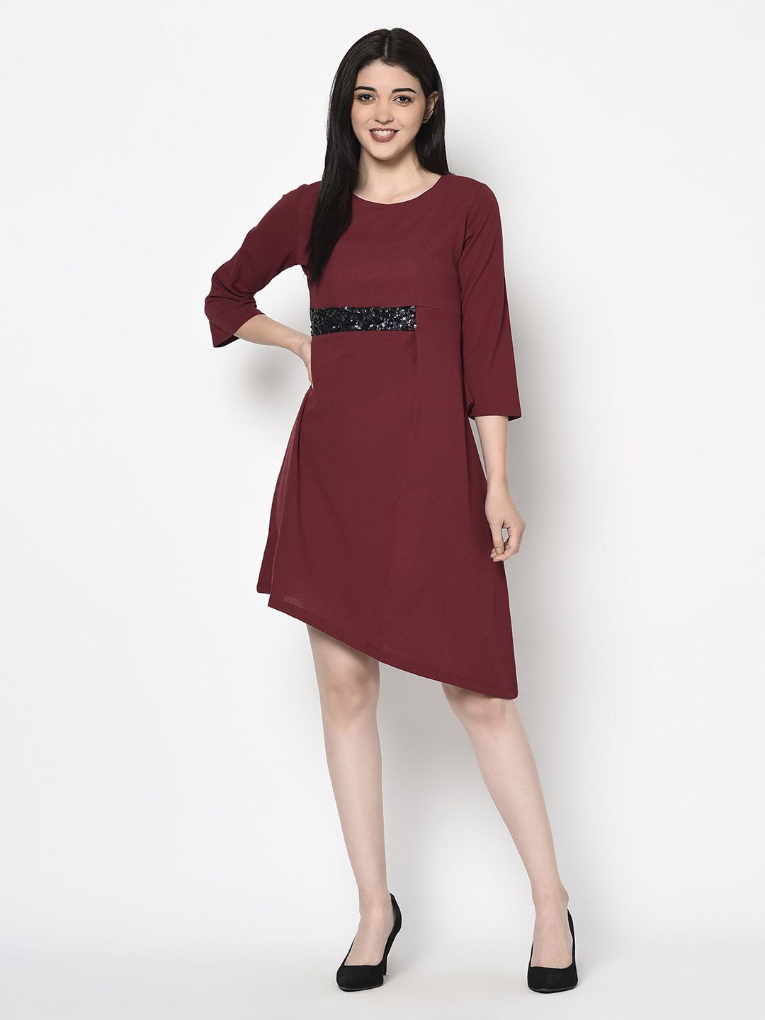 

Miss Grace Embellished A-Line Dress, Maroon