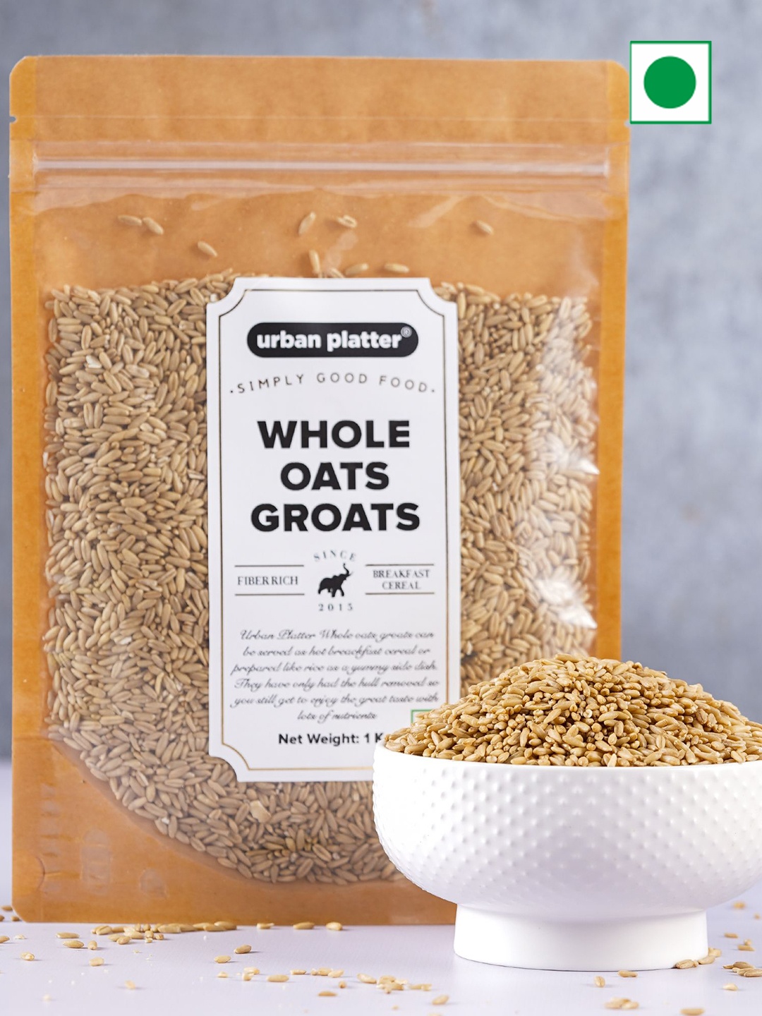 

URBAN PLATTER Whole Oats Groats Cereal and Muesli - 1 kg, Brown