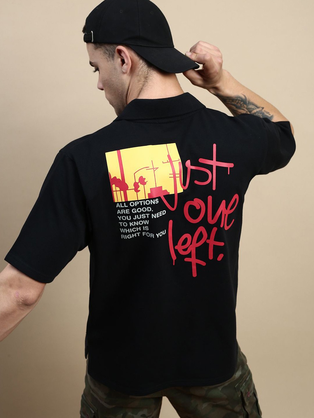 

FREE SOCIETY Men Typography Printed Applique T-shirt, Black