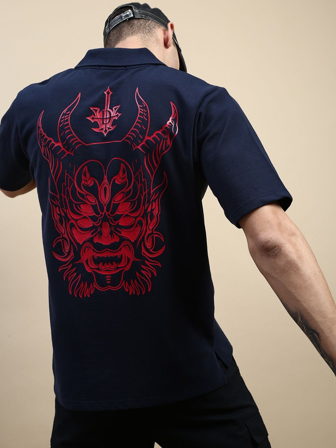 

FREE SOCIETY Men Polo Collar T-shirt, Navy blue