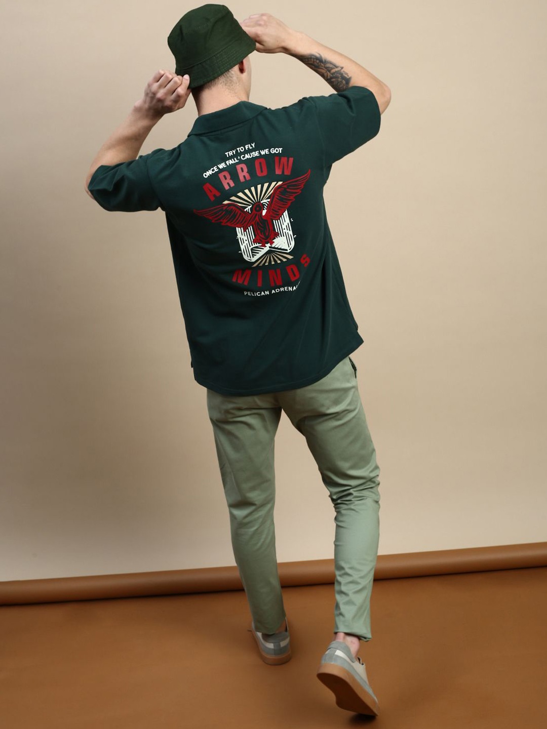 

FREE SOCIETY Men Typography Printed T-shirt, Green