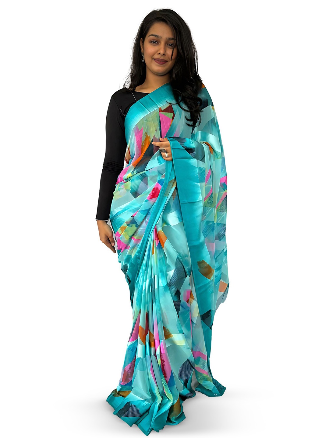 Sanwariya Silk Floral Printed Saree, Blue