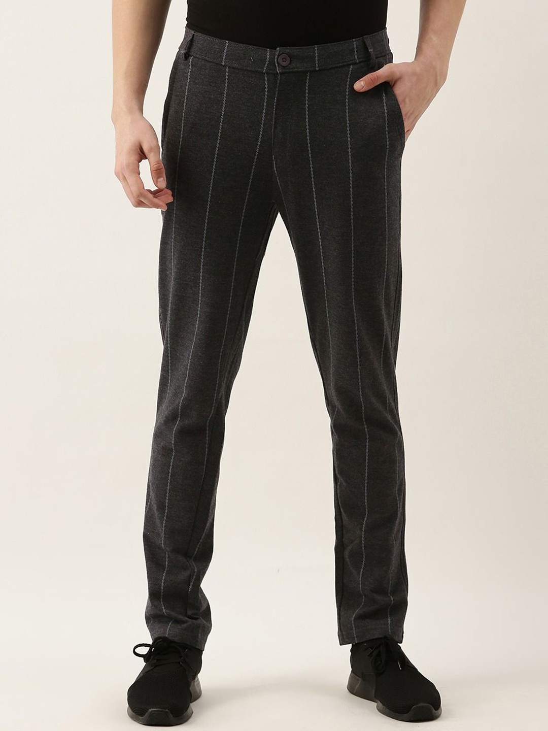 

Sweet Dreams Men Striped Track Pant, Charcoal