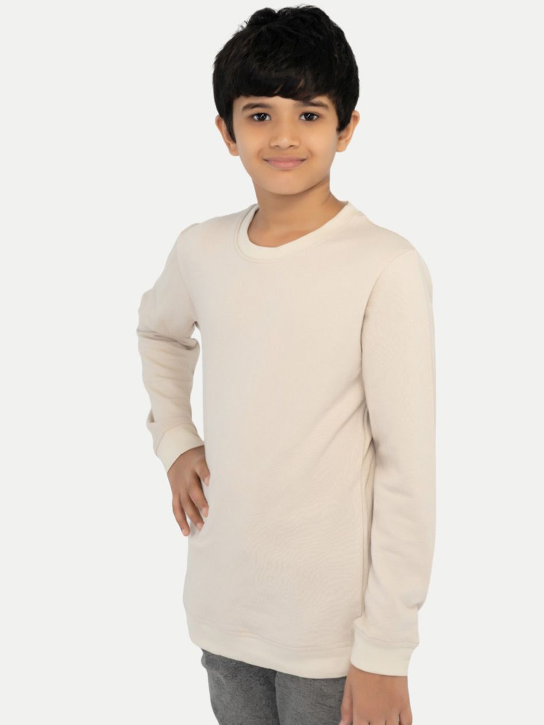 

BAESD Solid Boys Sweatshirt, Beige
