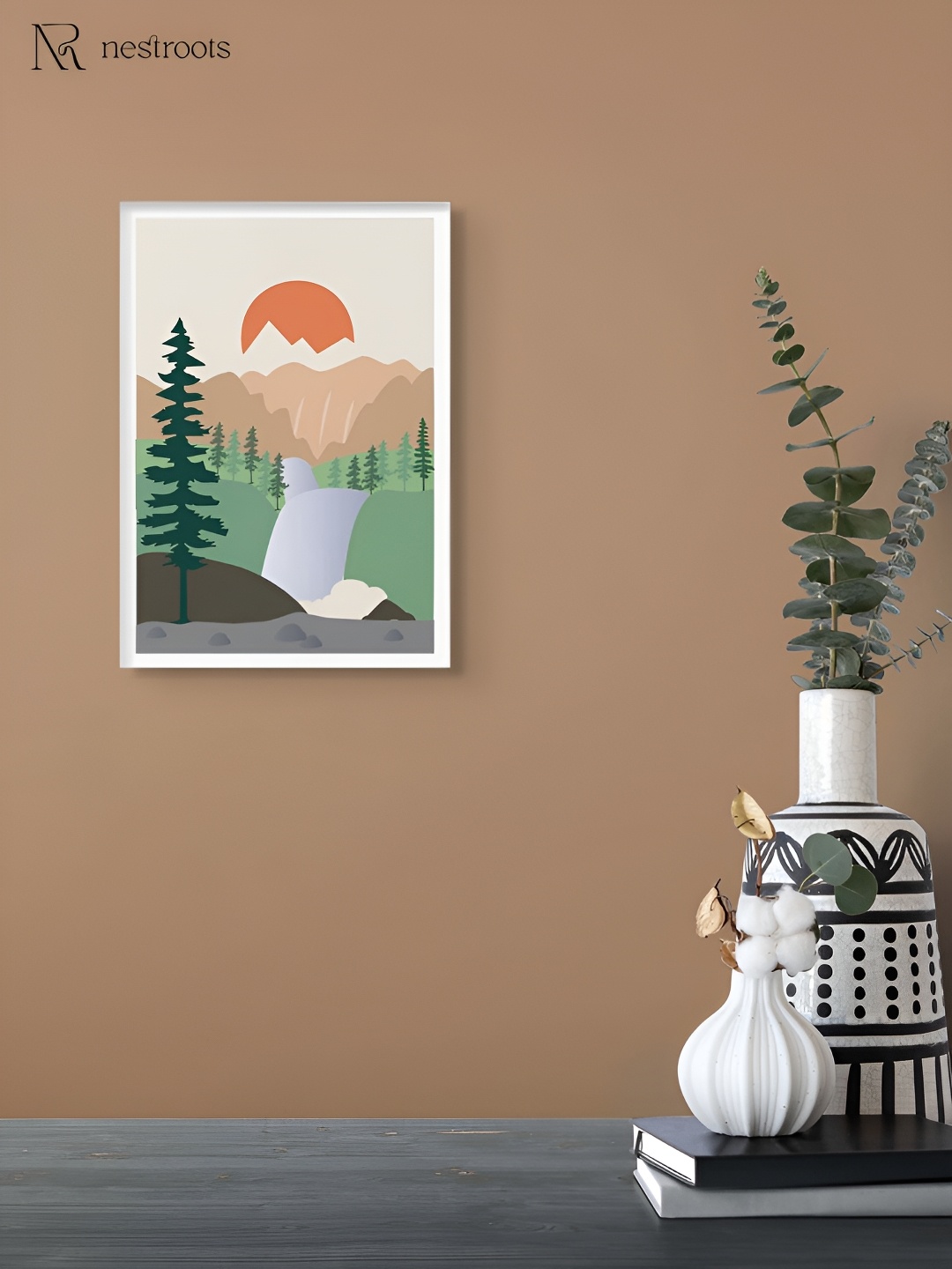 

nestroots Green & Orange Wooden Wall Art