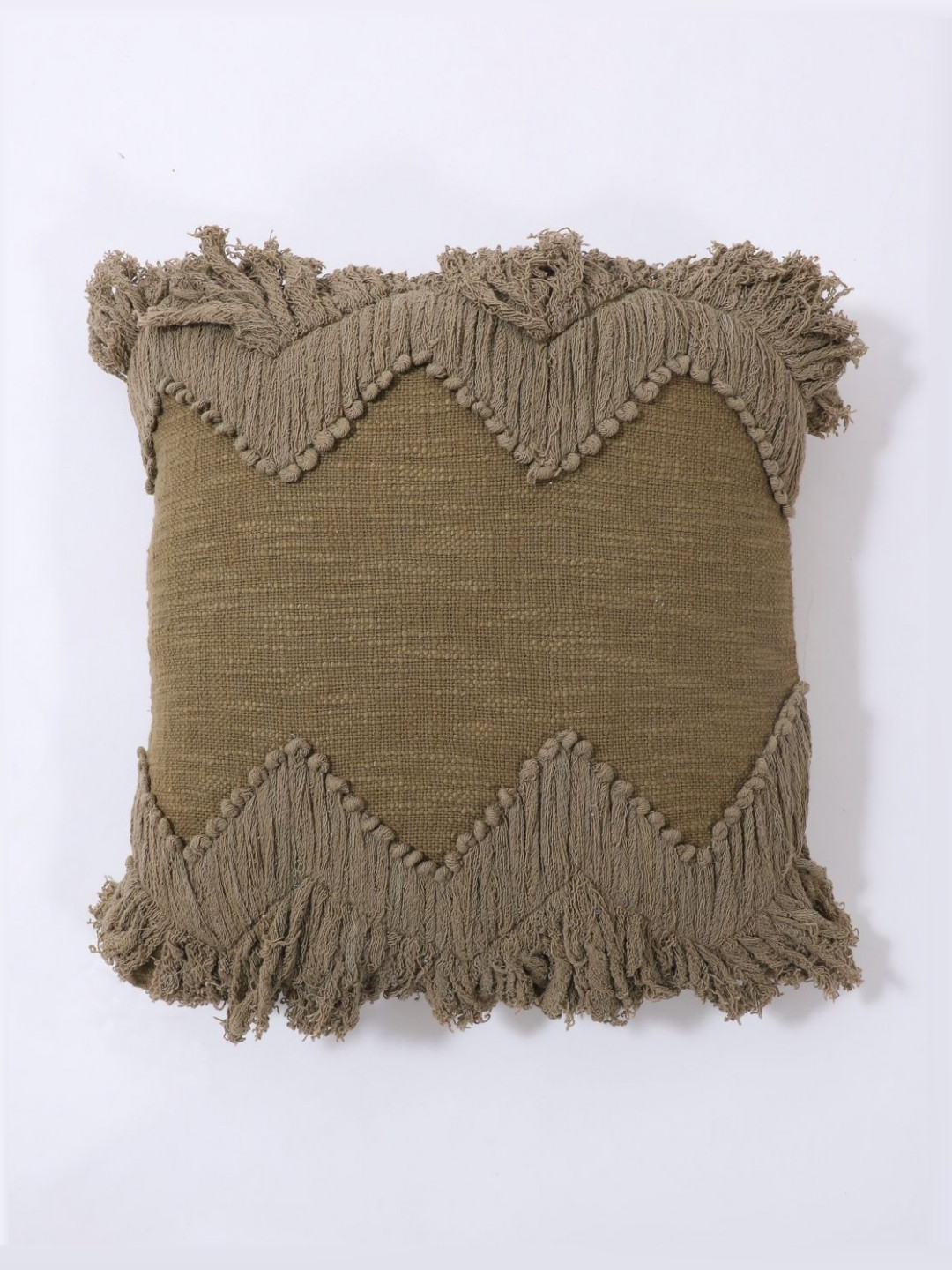 

Art Avenue Green 2 Pieces Geometric Embroidered Cotton Square Cushion Covers