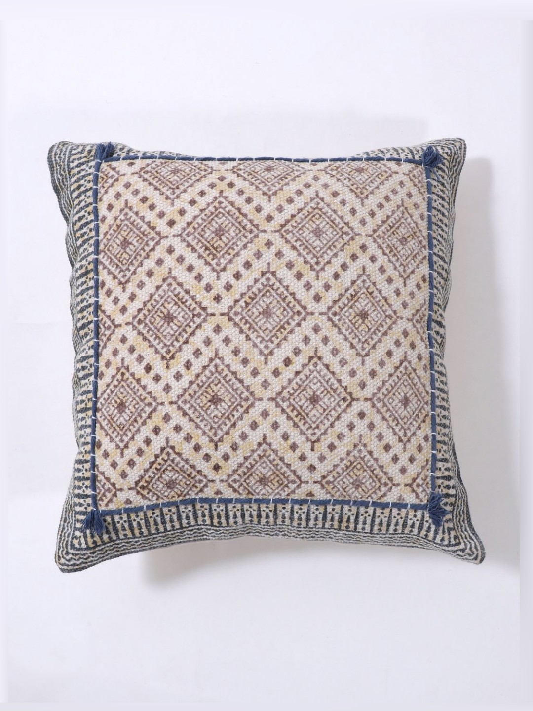 

Art Avenue Brown 2 Pieces Geometric Embroidered Cotton Square Cushion Covers