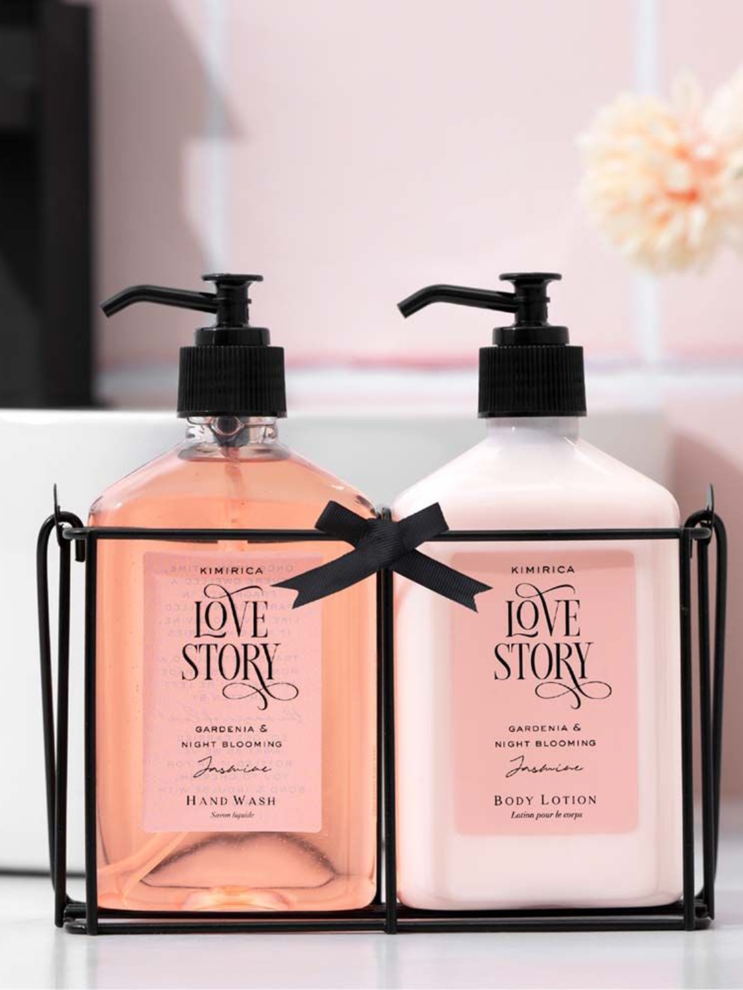 

Kimirica Love Story Hand Wash & Body Lotion Gift Set - 270ml Each, Pink