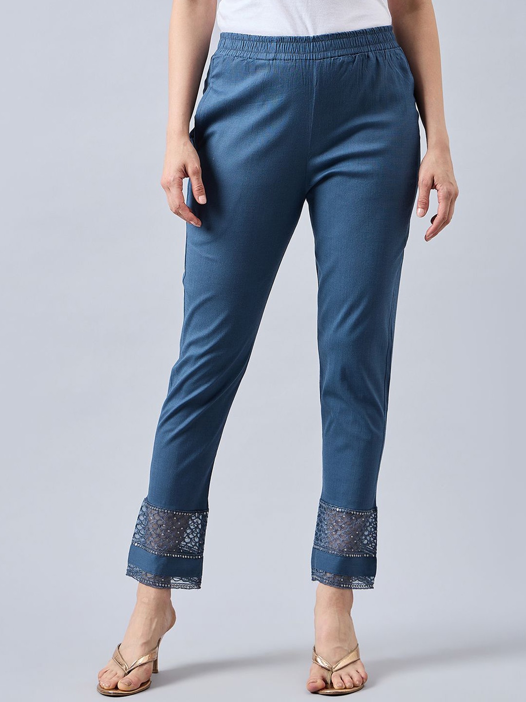 

THE PAJAMA FACTORY Women Classic Regular Fit Trousers, Blue