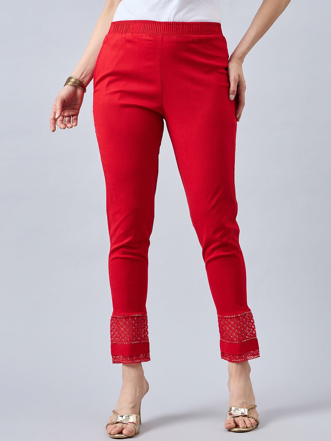 

THE PAJAMA FACTORY Women Classic Trousers, Red