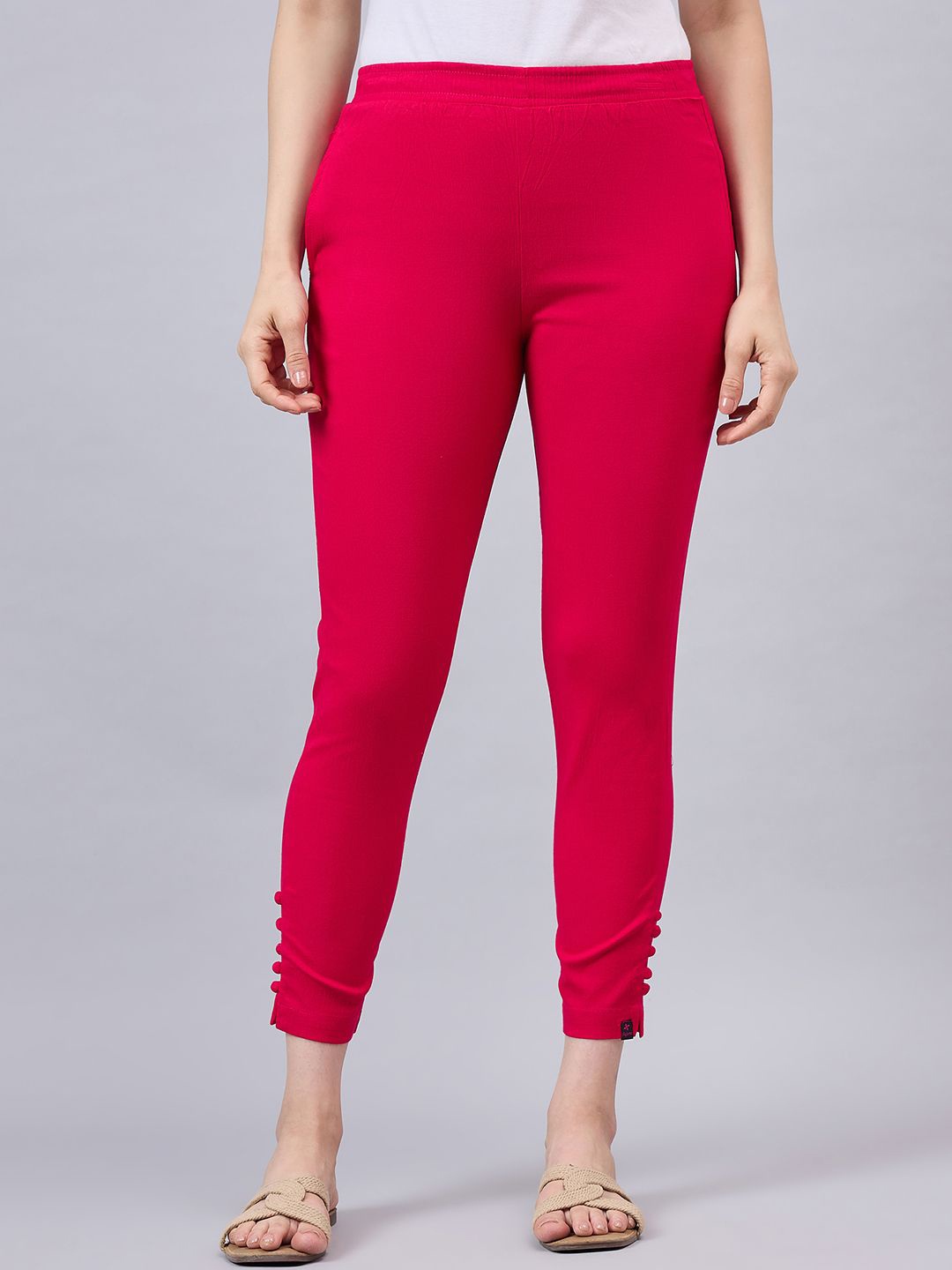 

THE PAJAMA FACTORY Women Relaxed Tapered Fit Joggers Trousers, Pink