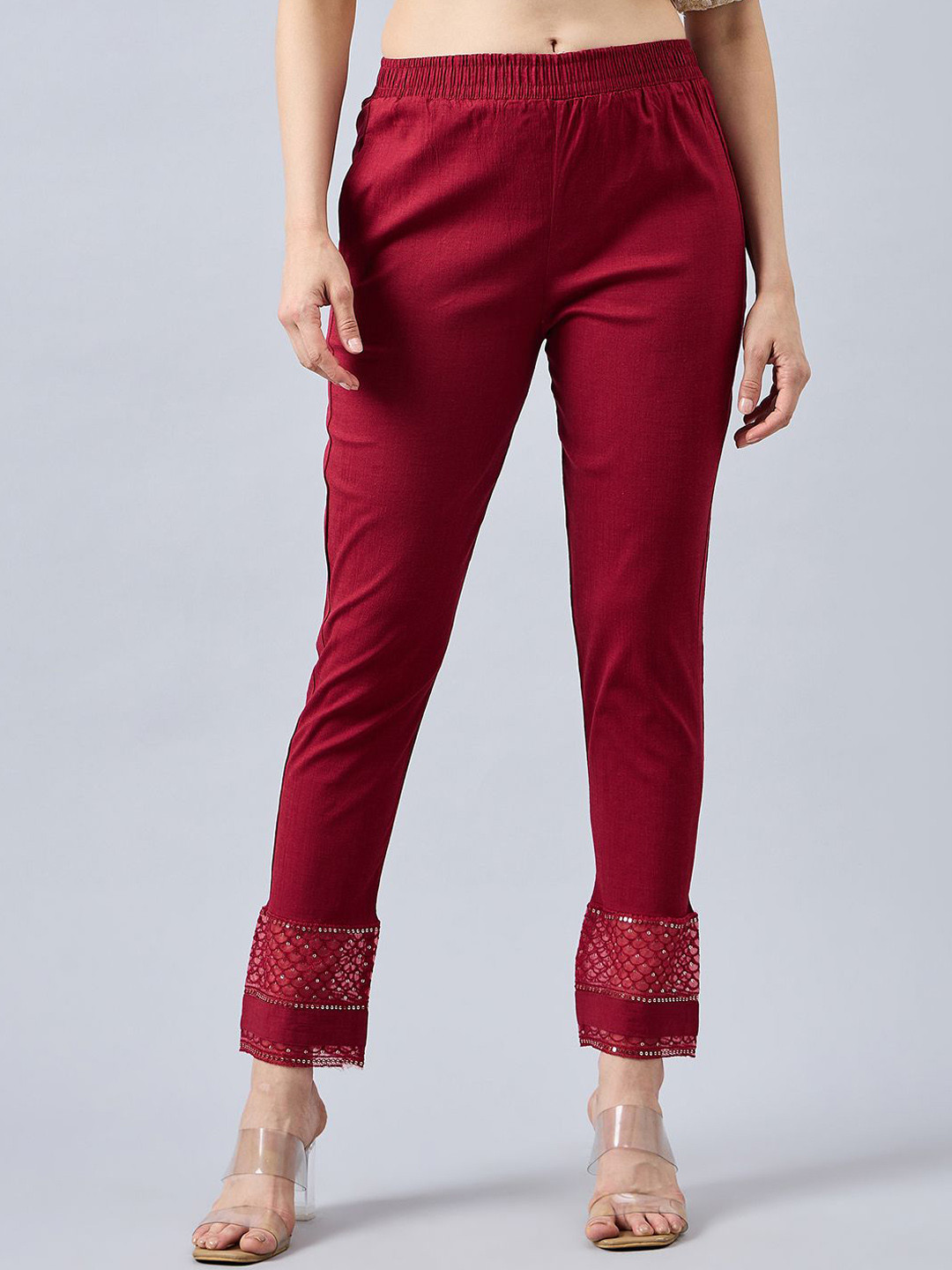 

THE PAJAMA FACTORY Women Classic Trousers, Maroon