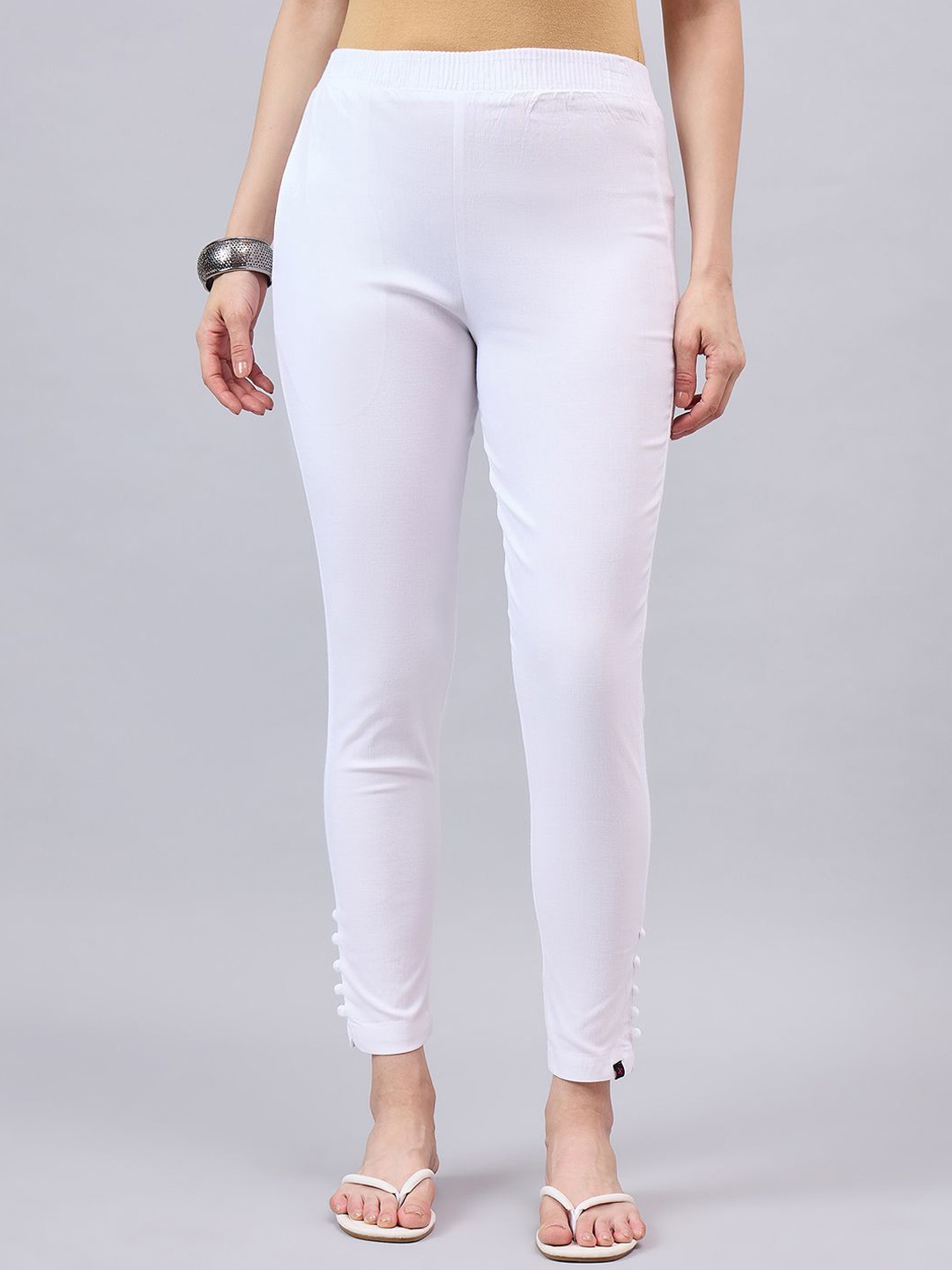 

THE PAJAMA FACTORY Women Relaxed Tapered Fit Trousers, White