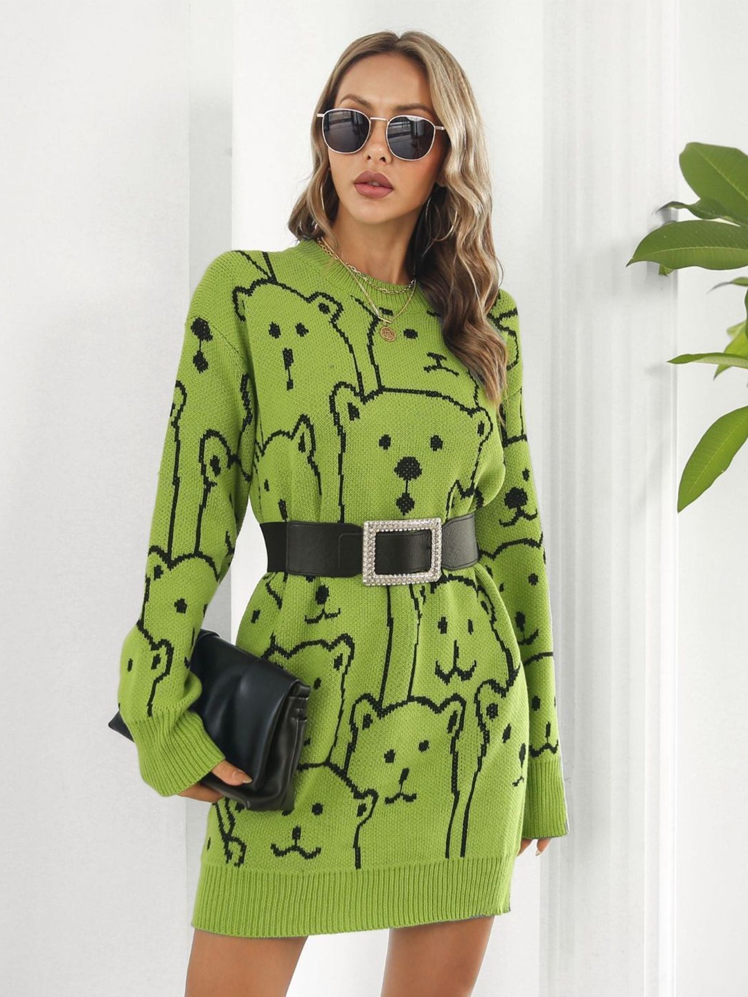 

4WRD by Dressberry Printed T-shirt Dress, Green