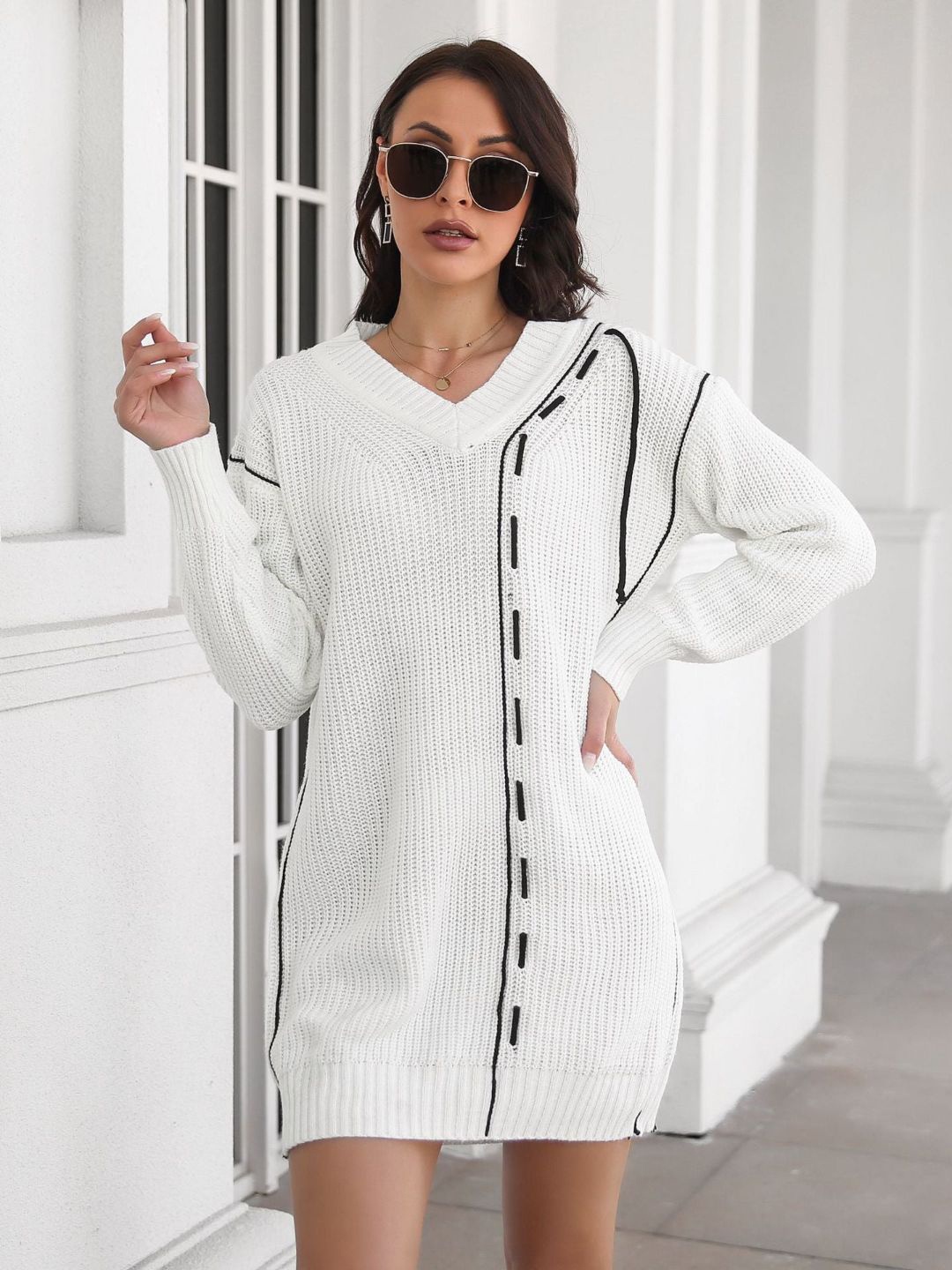 

4WRD by Dressberry Striped Sheath Dress, White