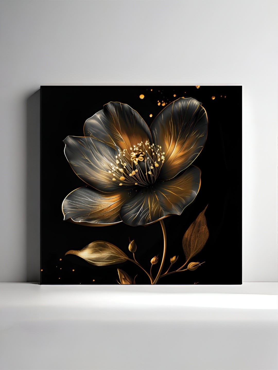 

RANDOM Black & Gold Toned Floral & Botanical Canvas Wall Art
