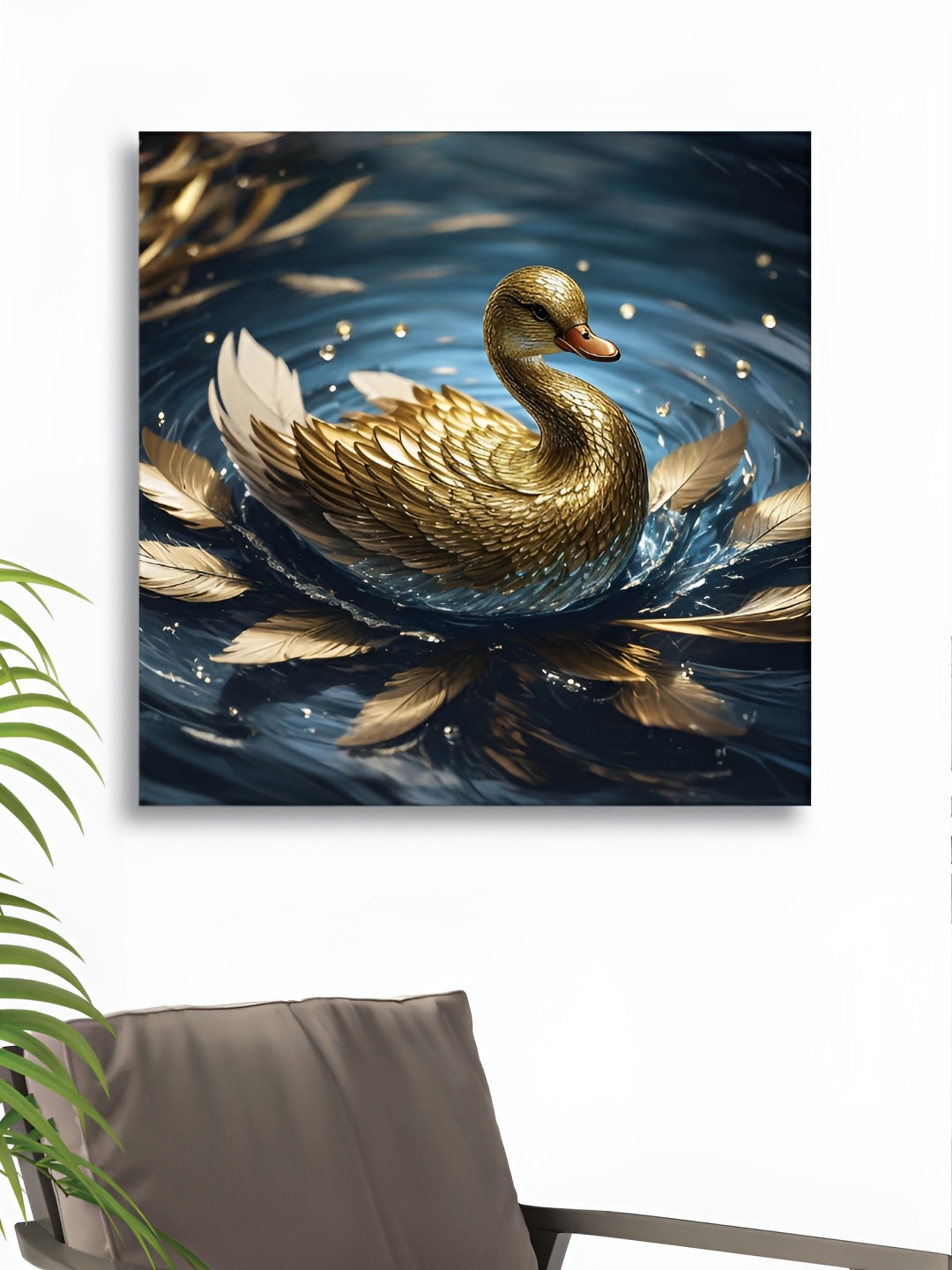 

RANDOM Blue & Gold Toned Birds & Animals Canvas Wall Art