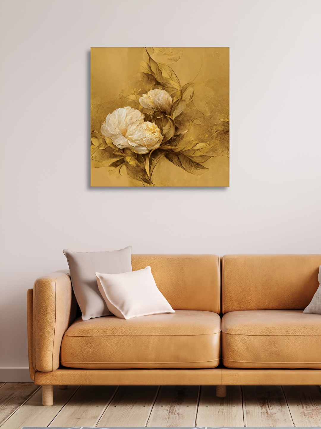 

RANDOM Gold-Toned & Beige Canvas Floral and Botanical Wall Frame