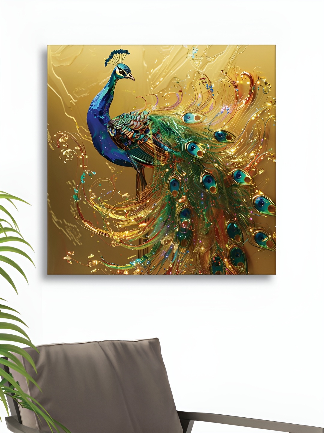 

RANDOM Brown & Blue Canvas Birds and Animals Paintings Wall Art