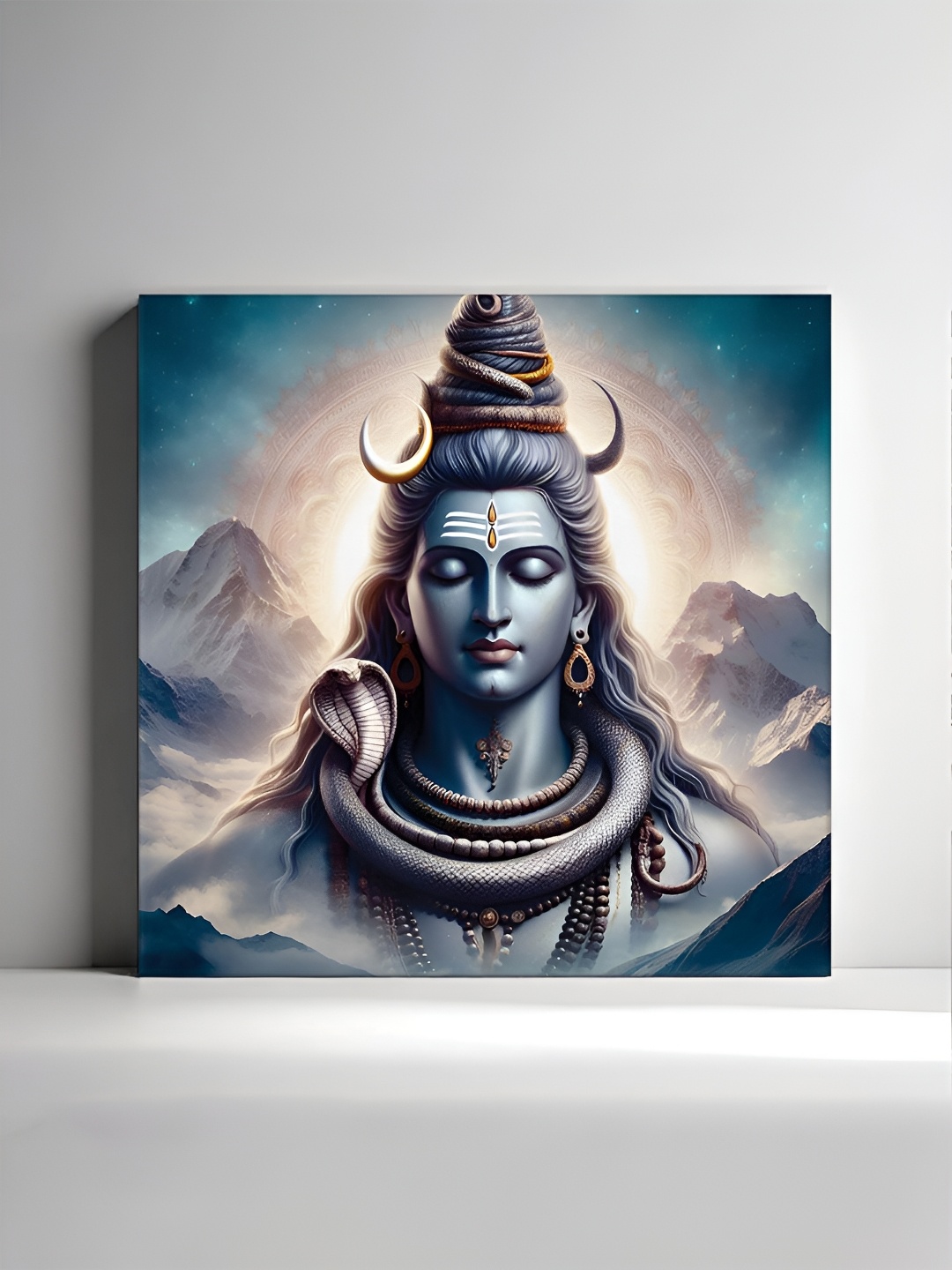 

RANDOM Blue & Grey Canvas Religious Painting Wall Art