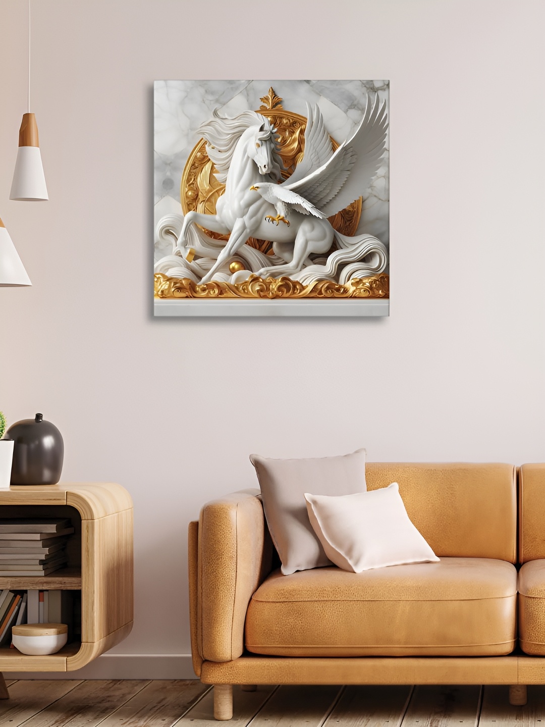 

RANDOM White & Gold-Toned Canvas Birds and Animals Wall Art
