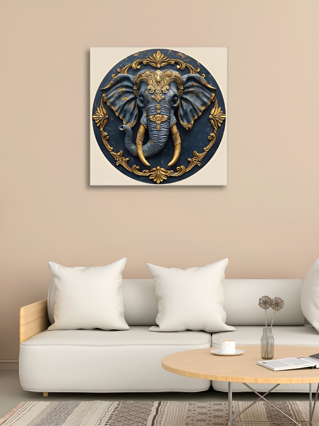 

RANDOM Grey & Gold-Toned Canvas Religious Wall Frame