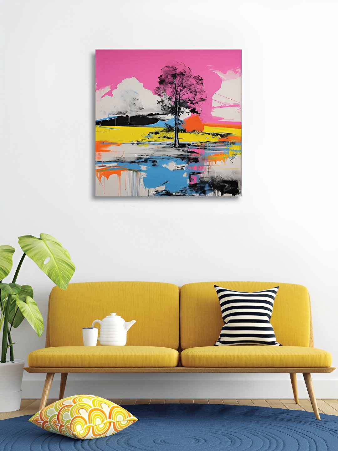 

RANDOM Pink & Blue Canvas Paintings Wall Art