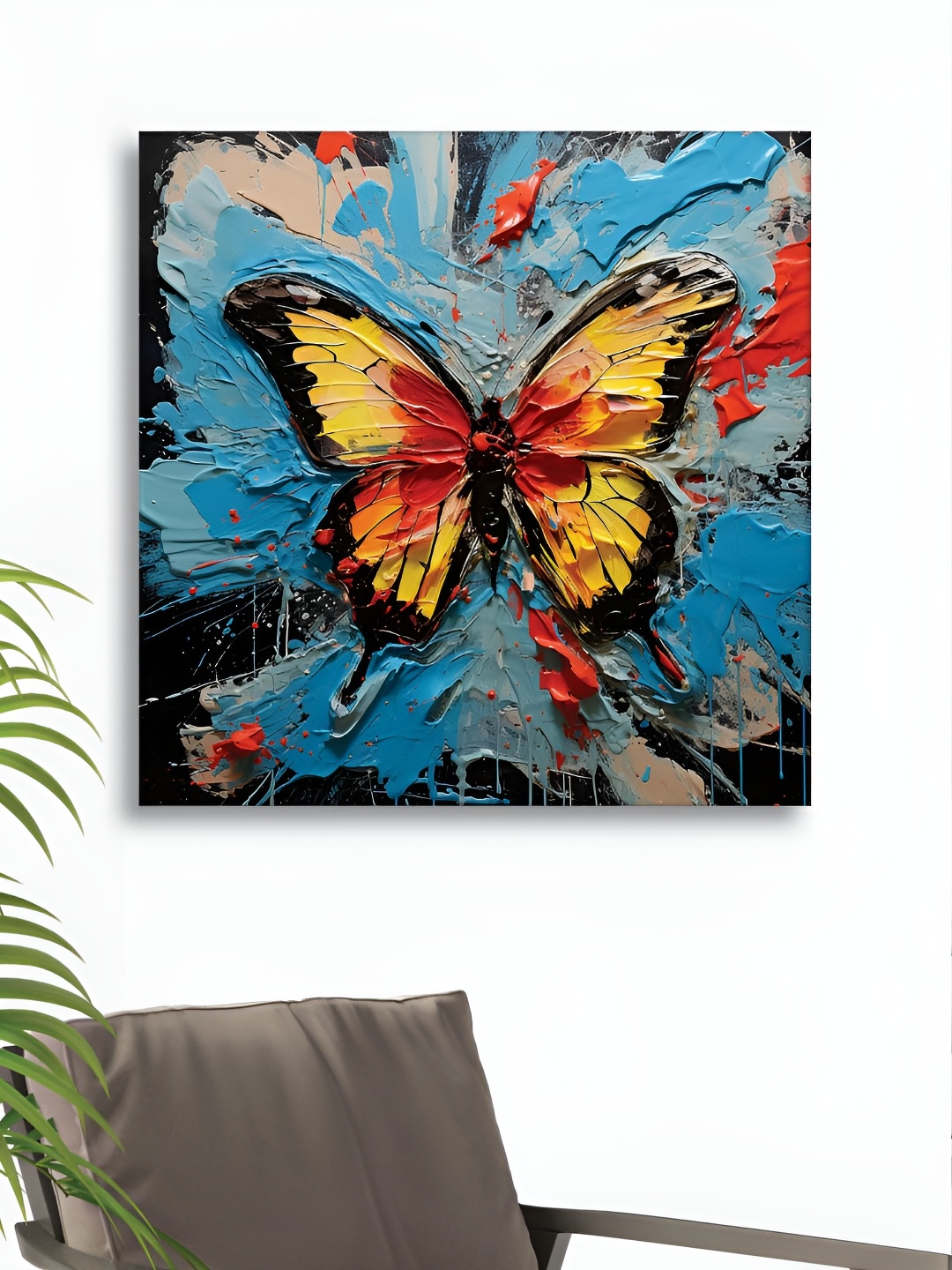 

RANDOM Blue & Yellow Canvas Birds and Animals Painting Wall Art