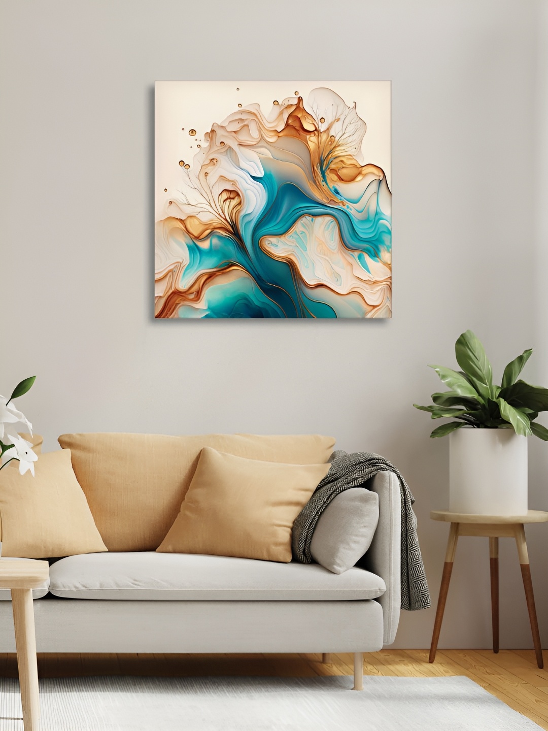 

RANDOM Blue & Beige Canvas Abstract Modern Wall Art