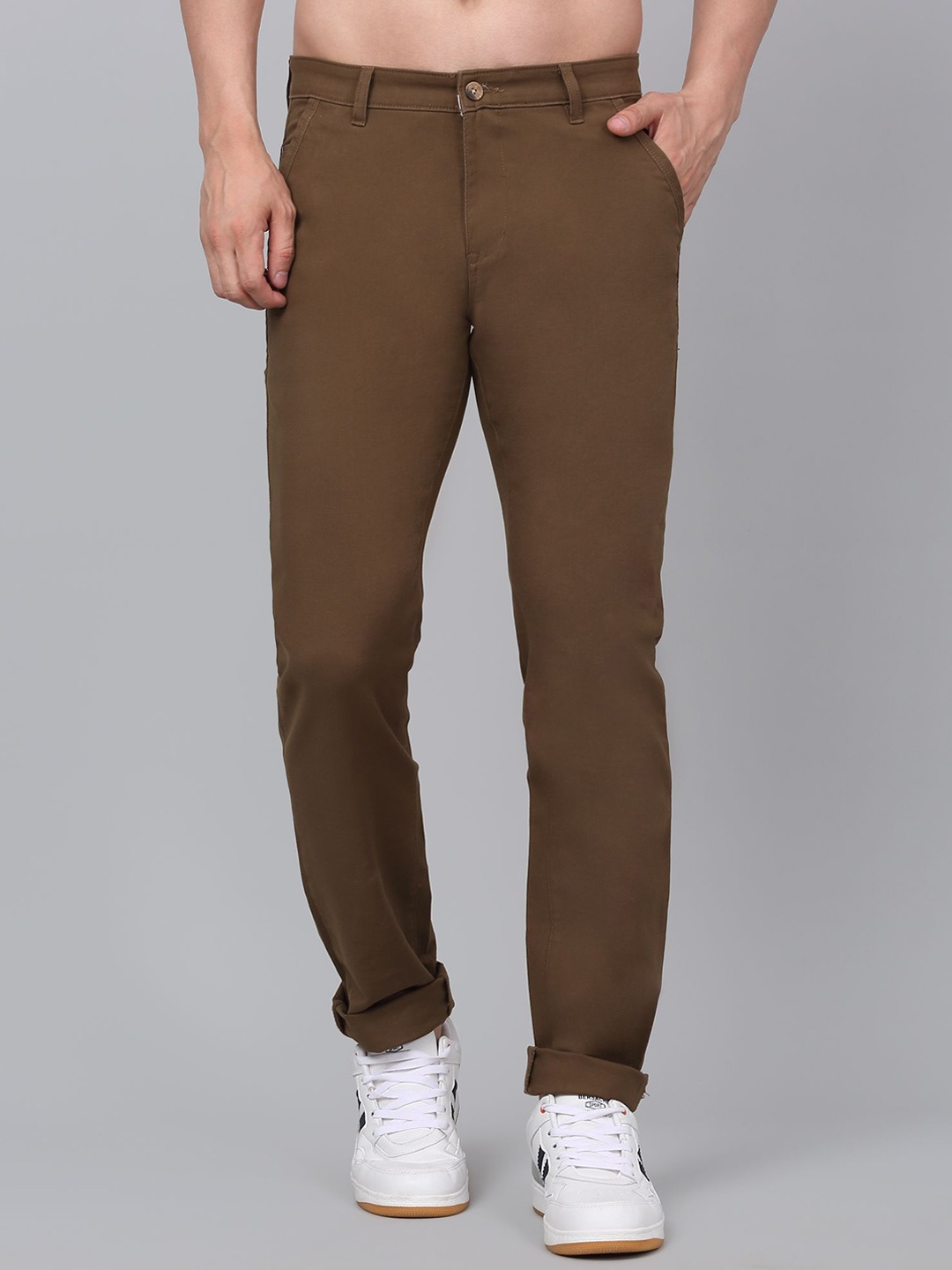 

Cantabil Men Mid-Rise Regular Fit Trousers, Brown