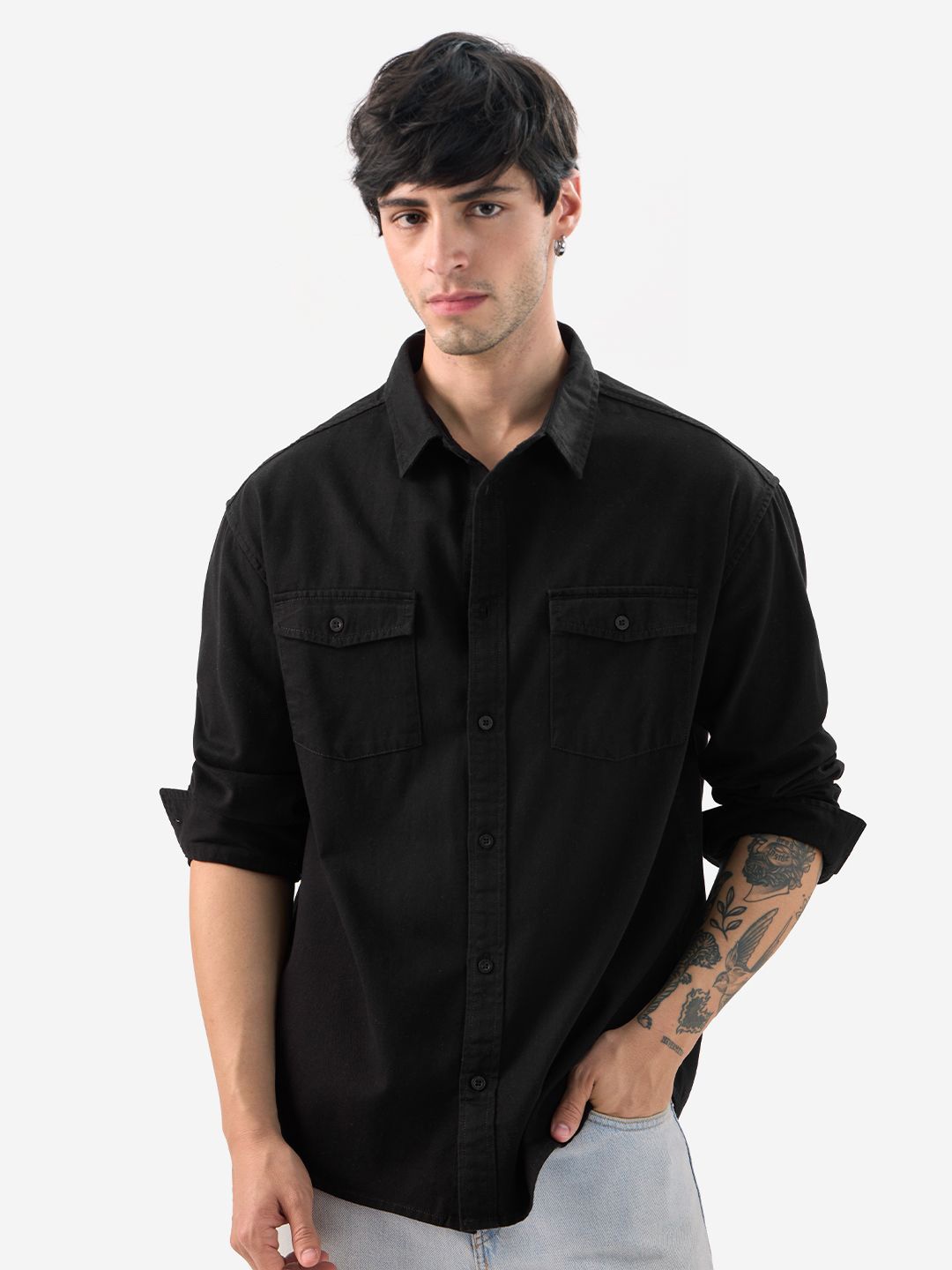 

The Souled Store Men Cotton Opaque Casual Shirt, Black