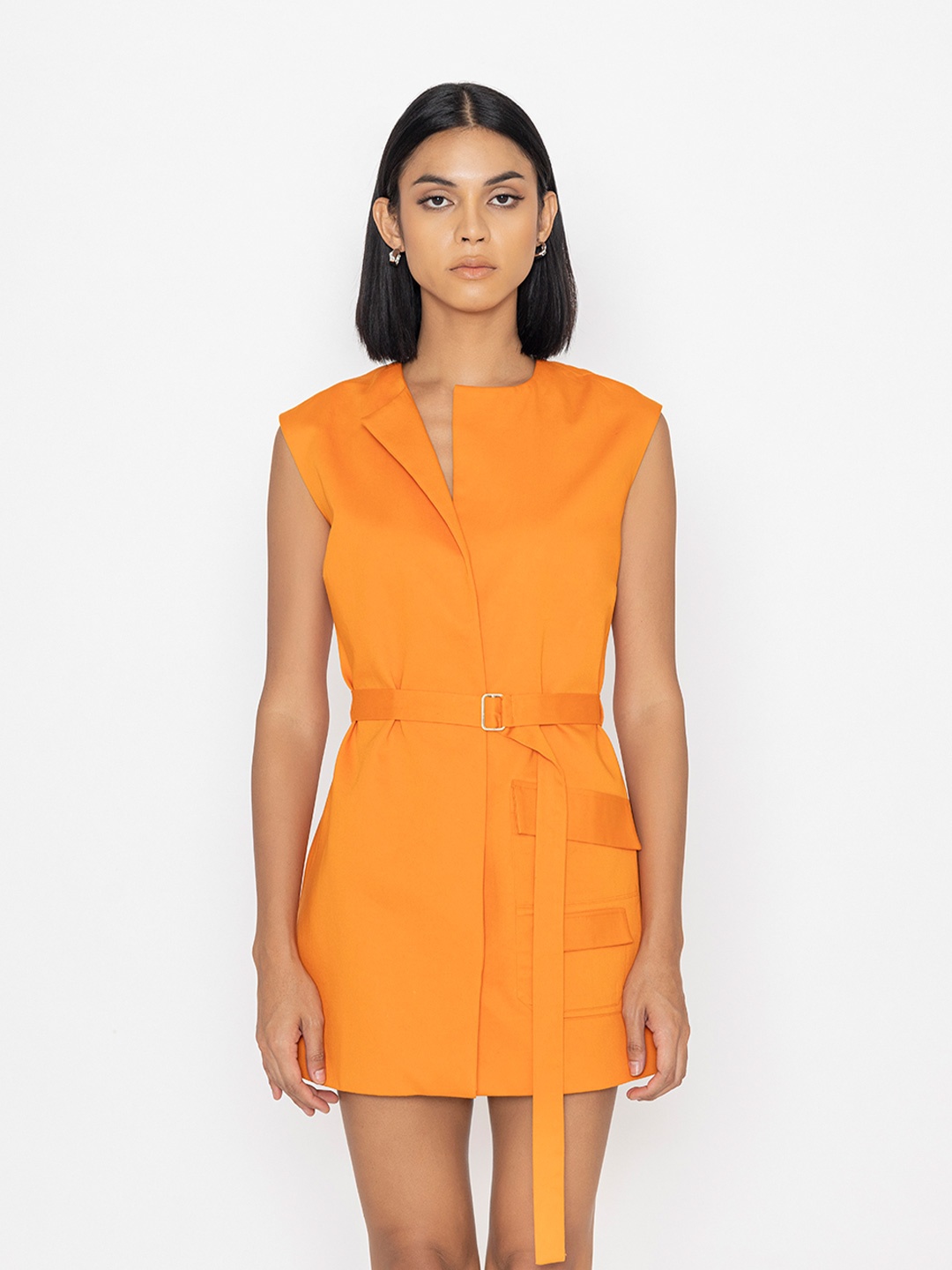 

Contemponari Sheath Mini Dress, Orange