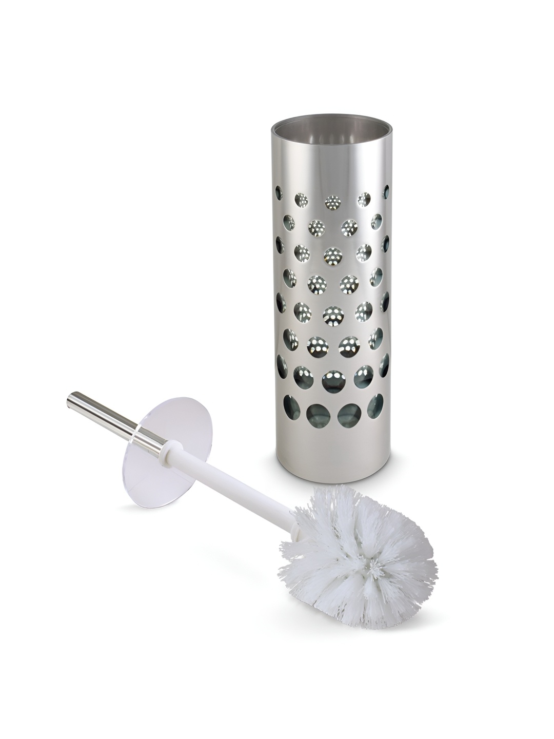 

Freelance Silver-Toned Miami Contemporary Toilet Brush Holder