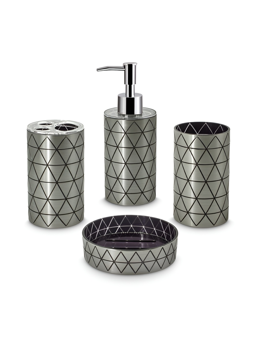 

Freelance Silver-Toned 4 piece Solid Resin Bath Accessories Set