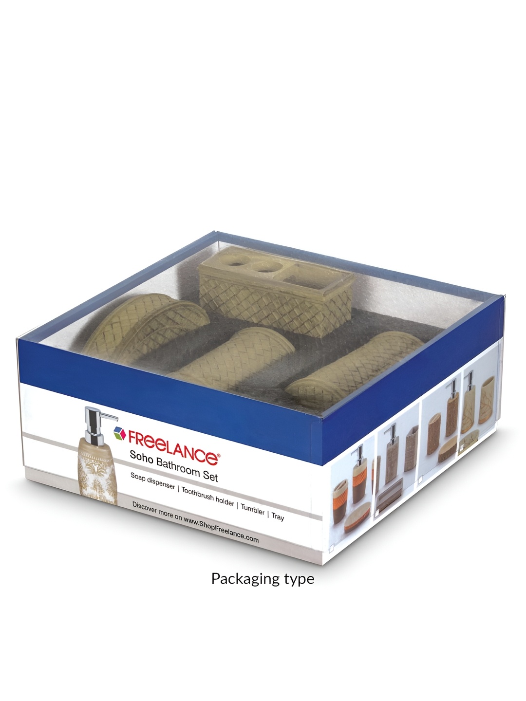 

Freelance Gold-Toned 4 Pieces Polyresin Bath Accessories Set
