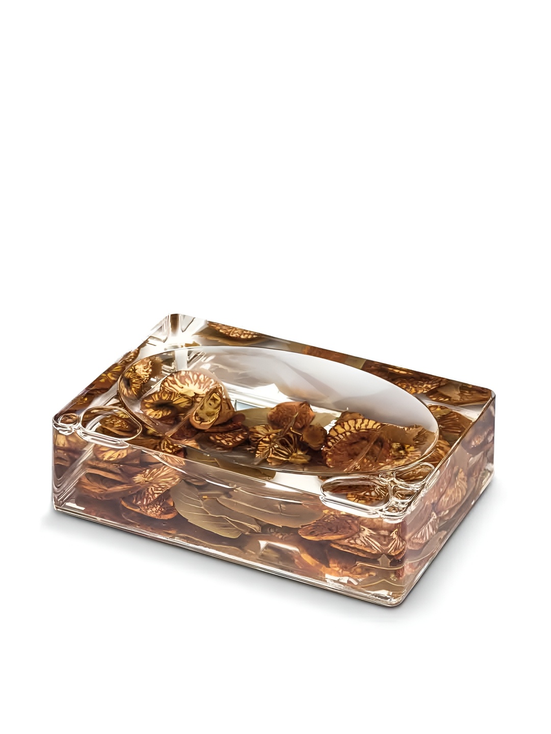

Freelance Transparent & Brown Rectangle Soap Dish
