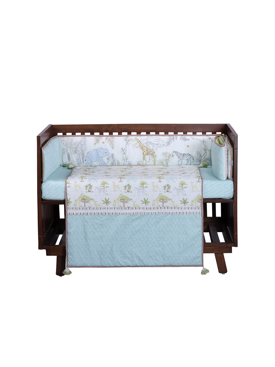 

abracadabra Infants Set of 6 Pure Cotton Baby Bed Set, Green
