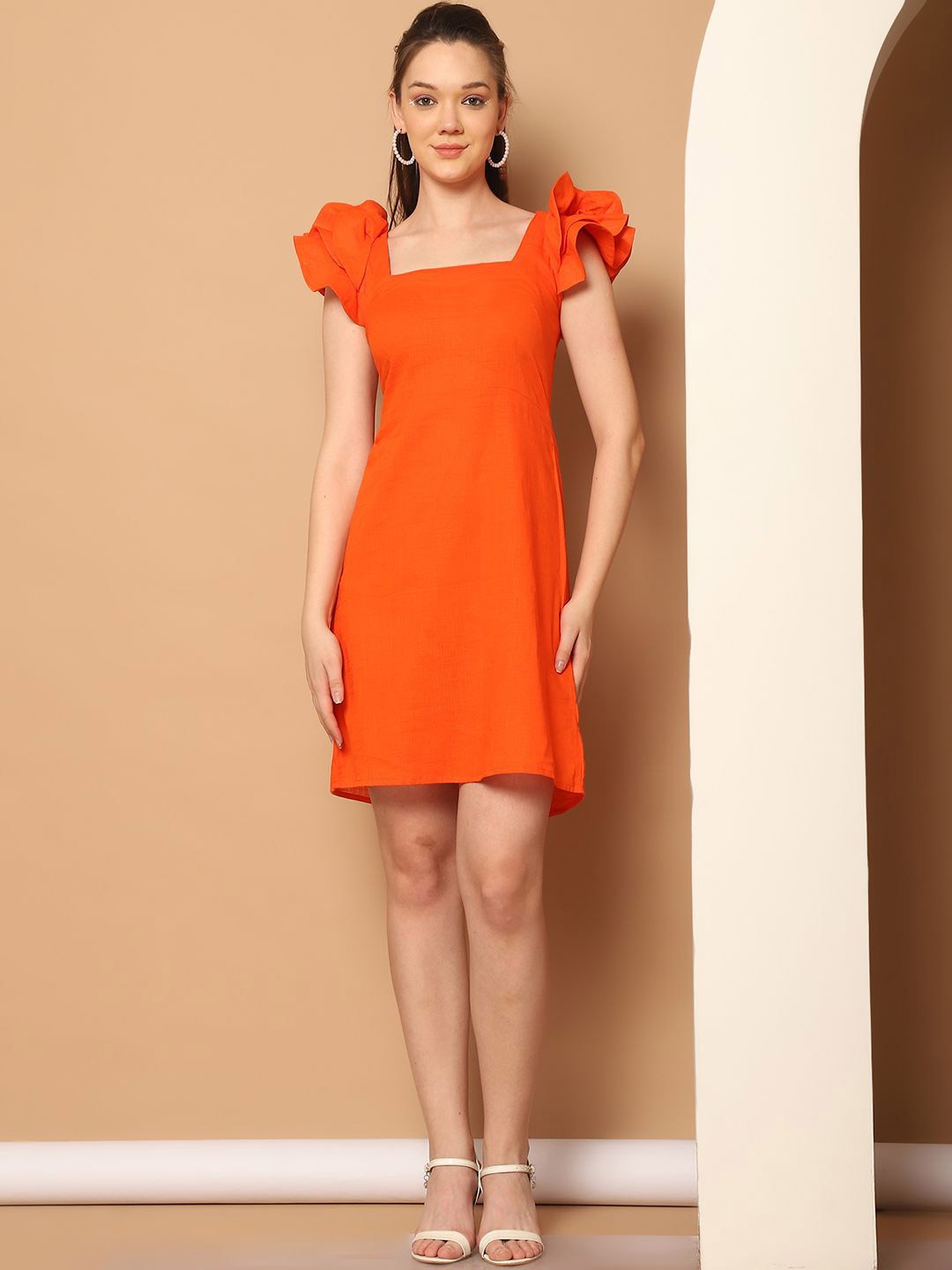 

MARC LOUIS Women A-Line Dress, Orange