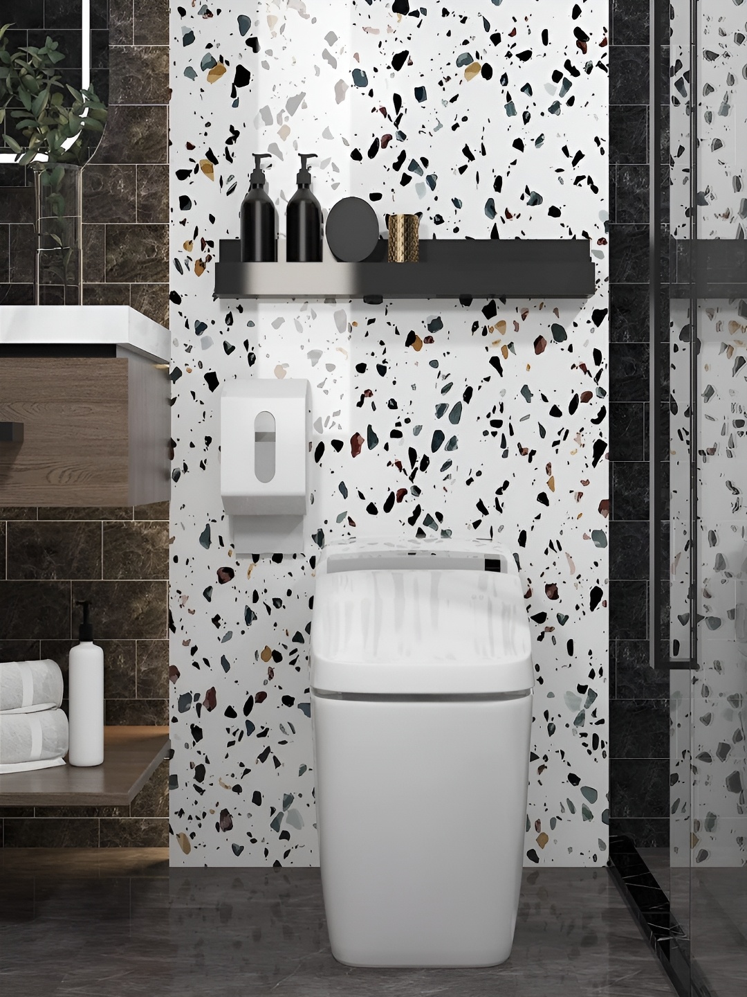 

Univocean White & Black 3D Abstract Printed Self Adhesive Wall Stick