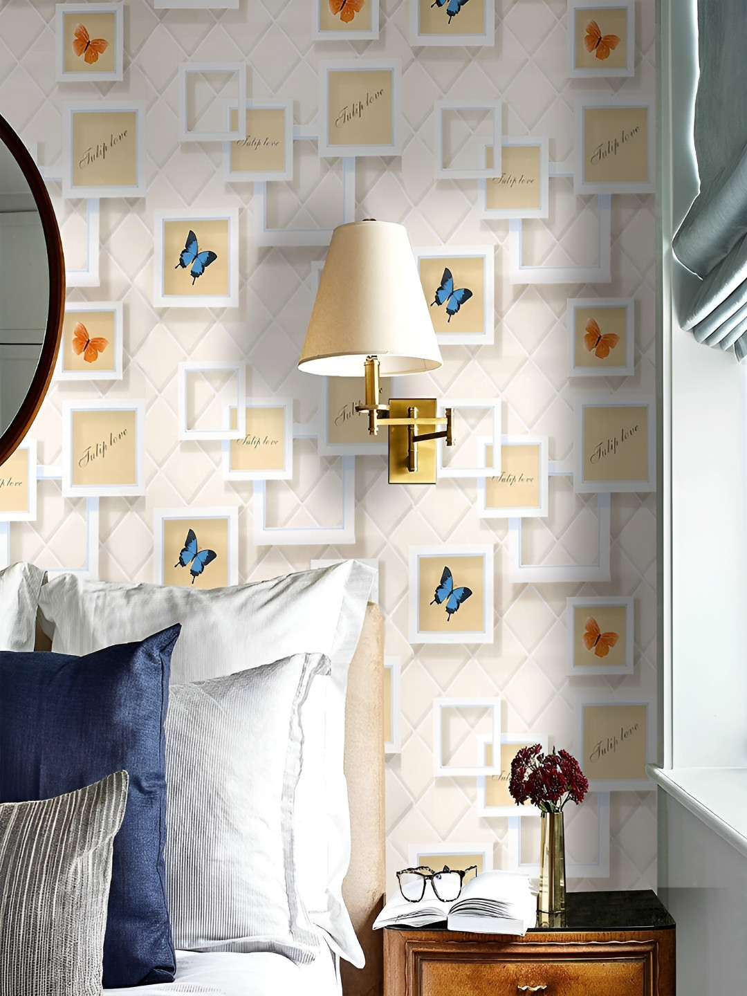 

Univocean Beige & Orange Butterfly 3D Printed Self Adhesive Wall Stick